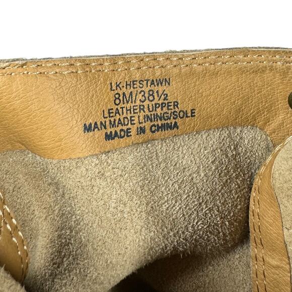 Lucky Brand Leopard Hestawn Lace Up Combat Moto Boots 8 Brown Leather Cheetah - Picture 8 of 8